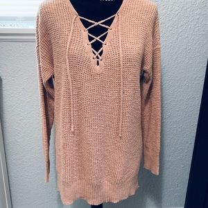American Eagle Knit Lace Up Sweater